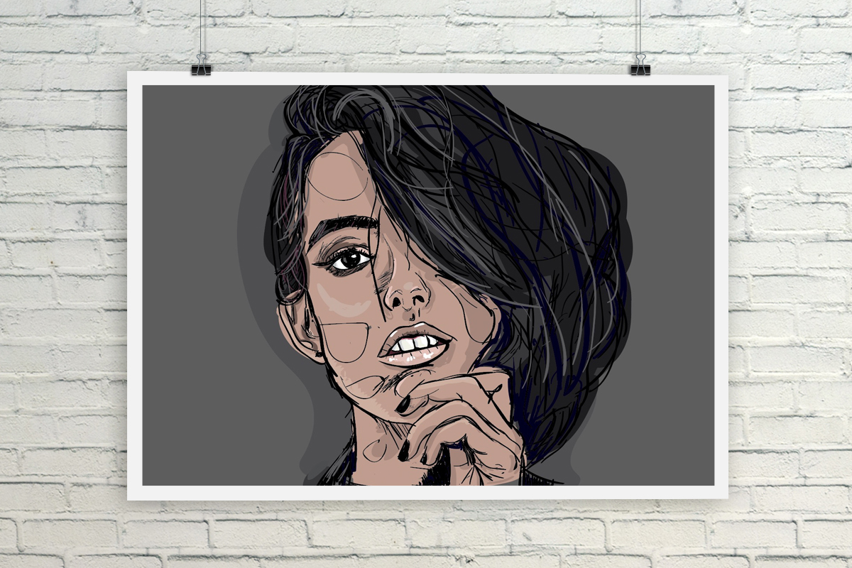 Nachgezeichnetes Portrait